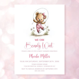 Invitación Apenas Podemos Esperar Osito de Peluche Baby Showe