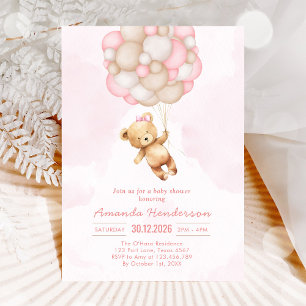 Invitación Apenas Podemos Esperar Osito Shower de Bebé