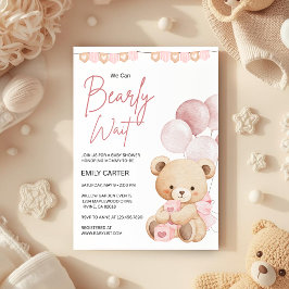 Invitación Apenas Podemos Esperar Oso de Peluche Baby Shower