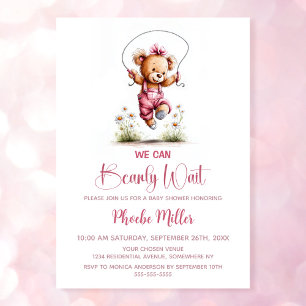 Invitación Apenas Podemos Esperar Oso de Peluche Baby Shower
