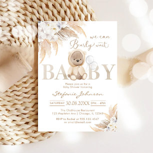Invitación Apenas Podemos Esperar Oso de Peluche Baby Shower