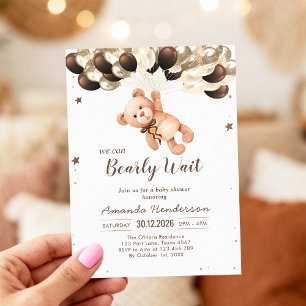 Invitación Apenas Podemos Esperar Oso de Peluche Baby Shower