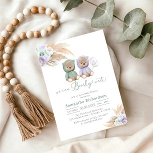 Invitación Apenas Podemos Esperar Oso de Peluche Fiesta de Be