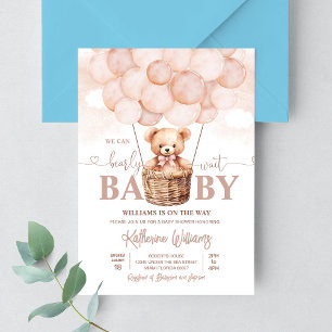 Invitación Apenas Podemos Esperar Oso de Peluche Fiesta de Be