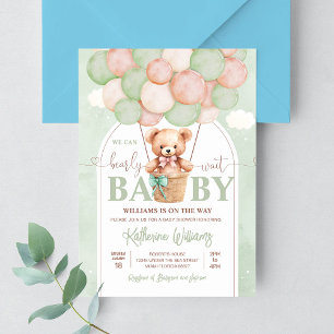 Invitación Apenas Podemos Esperar Oso de Peluche Fiesta de Be