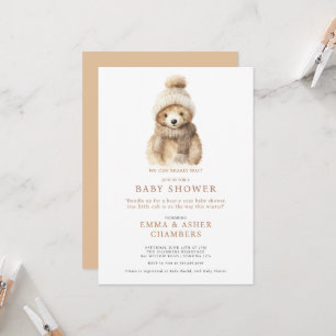 Invitación Apenas Podemos Esperar Oso de Peluche Fiesta de Be