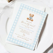 Apenas podemos esperar Oso de peluche Gingham baby