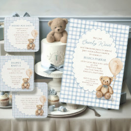 Invitación Apenas Podemos Esperar Oso de Peluche Niño Baño de