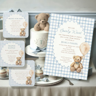 Invitación Apenas Podemos Esperar Oso de Peluche Niño Baño de