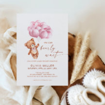 Apenas Podemos Esperar Oso Globo Rosa Baby Shower