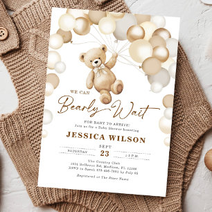 Invitación Apenas Podemos Esperar Oso Pardo Teddy Bear Baby S