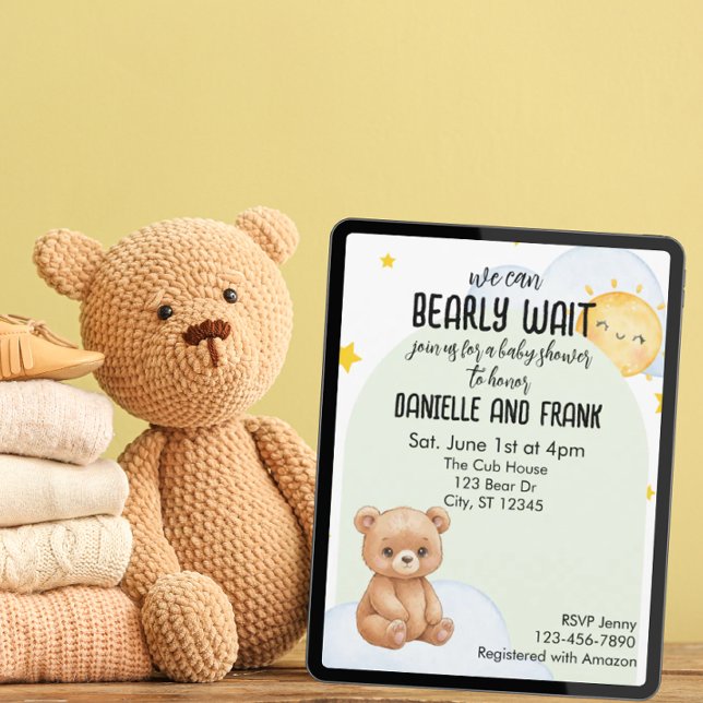 Invitación Apenas Podemos Esperar, tierna ducha de bebé de os (Subido por el creador)