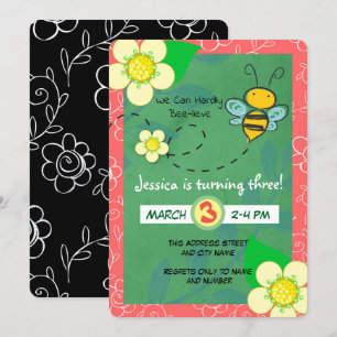 Invitación Apenas Podemos Vivir El Cumpleaños De Abeja