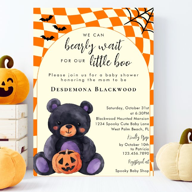 Invitación Apenas Puede Esperar Pequeño Boo Fiesta de Bebé de (Subido por el creador)