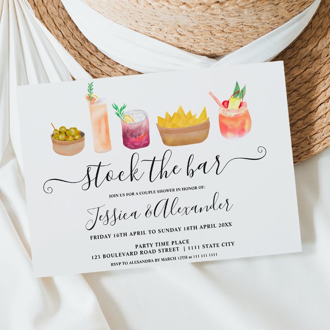 Invitación aperitivos modernos cócteles acuarela parejas duch (Subido por el creador)
