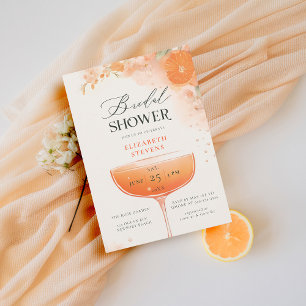 Invitación Aperol Spritz Citrus Floral Cocktail Bridal Shower