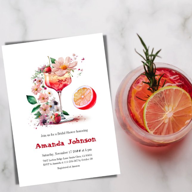 Invitación Aperol Spritz Cocktail Citrus Naranja Bridal Showe (Subido por el creador)