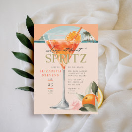 Invitación Aperol Spritz Cocktail Naranja Moda Bridal Shower
