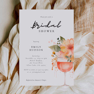 Invitación Aperol Spritz Floral Bridal Shower