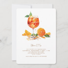 Invitación Aperol Spritz Gold Text Engagement Party