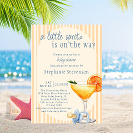 Invitación Aperol Spritz Naranja Azul Citrus Niño Baby Shower