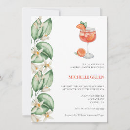 Invitación Aperol Spritz Naranja Bridal Shower