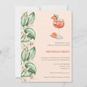 Invitación Aperol Spritz Naranja Bridal Shower