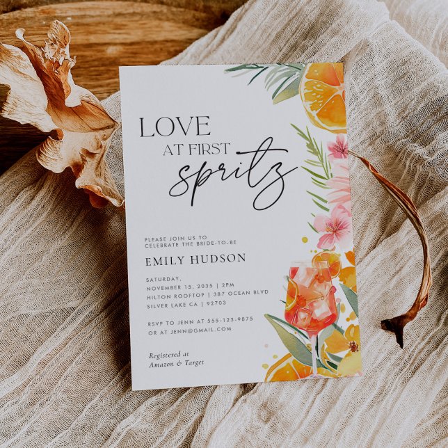Invitación Aperol Spritz Watercolor Bridal Shower (Subido por el creador)