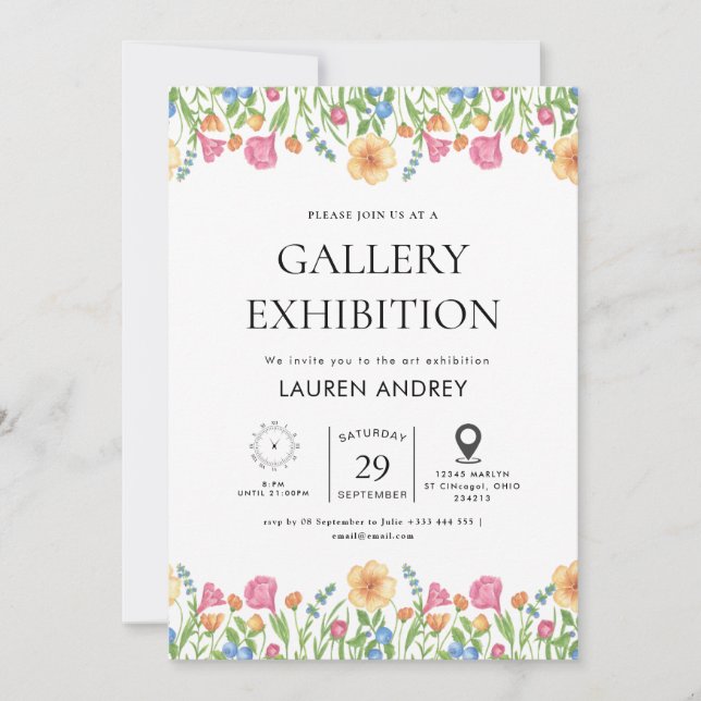 Invitación Apertura de galería de arte (Anverso)