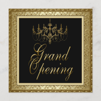 Invitación Apertura de Grand Business Chandelier de Oro Negro