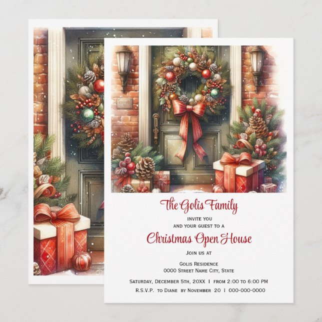 Invitación Apertura de la casa de los Navidades de la puerta  (Anverso / Reverso)