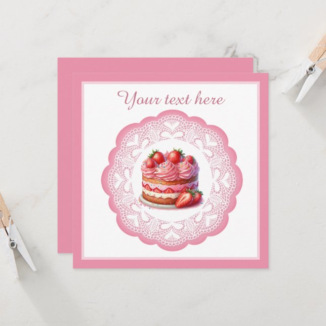 Invitación Apertura de pasteles rosados o cualquier asunto de (Anverso/Reverso In Situ)