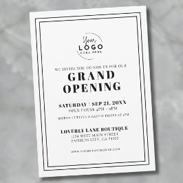 Invitación Apertura general del logotipo sencillo