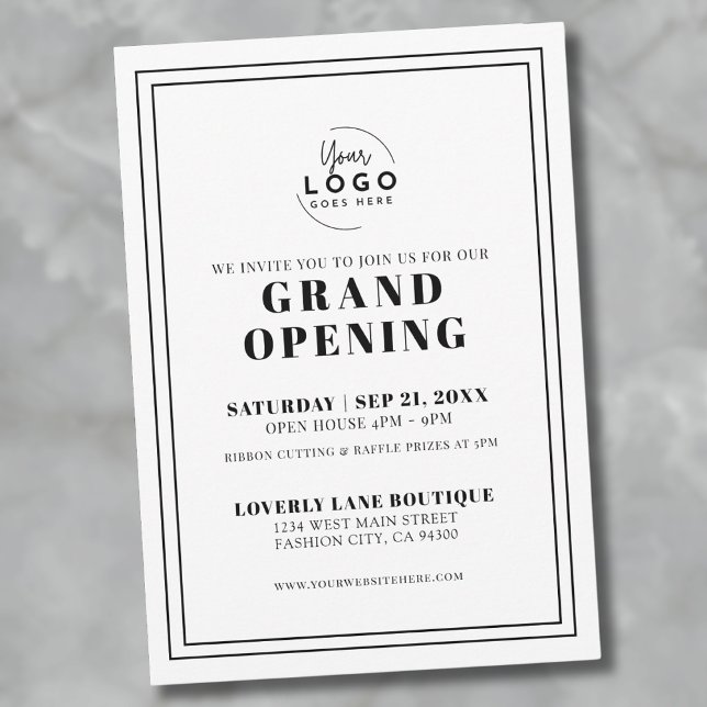 Invitación Apertura general del logotipo sencillo (Simple Logo Business Grand Opening Invitation)