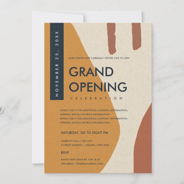 INVITACIÓN APERTURA GRANDES ARTES ABSTRACTAS MODERNAS RUST AN (Anverso)