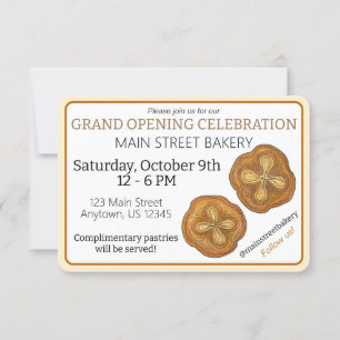 Invitación Apertura inaugural de panadería francesa de pastel