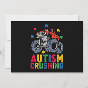Invitación Aplastante de autismo Monstruo Camión Concientizac