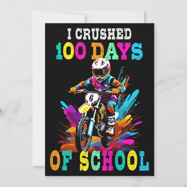 Invitación Aplasté 100 días del colegio Motocross (Anverso)
