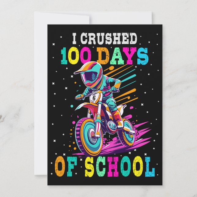 Invitación Aplasté 100 días del colegio Motocross (Anverso)