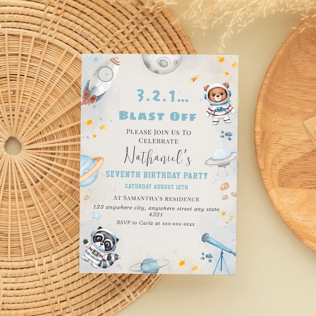 Invitación Aplausos del espacio con temática de cumpleaños (Subido por el creador)