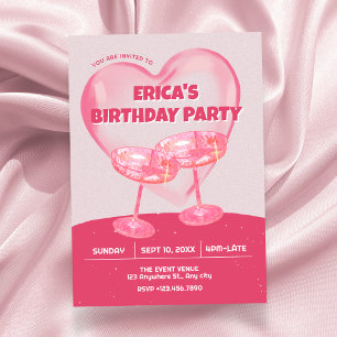 Invitación Aplausos grunge rosados