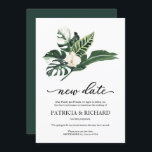 Invitación Aplazamiento del Boda de nueva fecha floral tropic<br><div class="desc">Invitación a posponer Boda de fecha floral tropical</div>