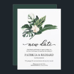 Invitación Aplazamiento del Boda de nueva fecha floral tropic<br><div class="desc">Invitación a posponer Boda de fecha floral tropical</div>