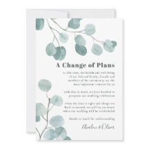 Aplazamiento del Boda del eucalipto del dólar plat