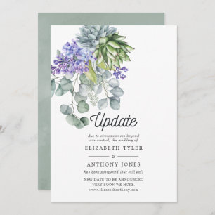 Invitación Aplazamiento del Boda Eucalyptus Succulens