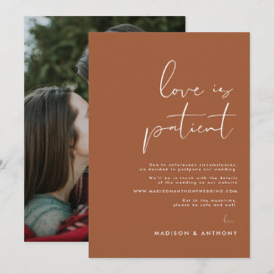 Invitación Aplazamiento del Boda fotográfico Minimalista de T