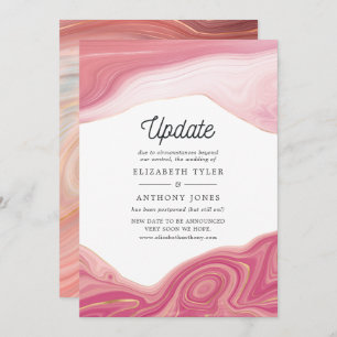 Invitación Aplazamiento del Boda Rosa Quartz Strata Agate