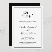 Aplazamiento formal del Boda del Monograma Blanco