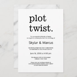 Invitación Aplazamiento moderno y simple del Boda casual