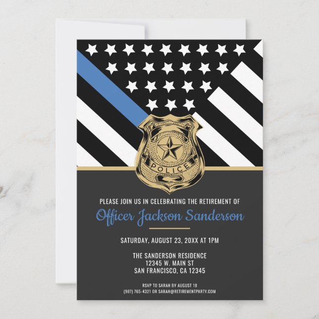 Invitación Aplicación de la ley de jubilación de la policía L (Anverso)